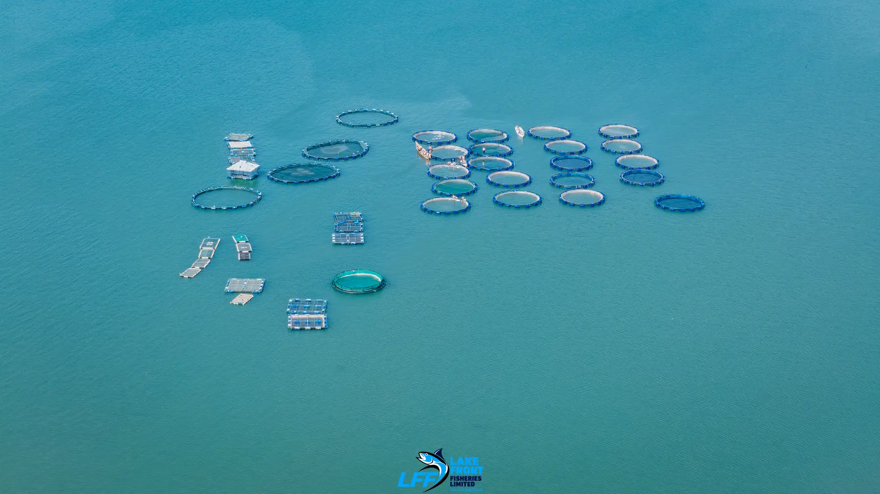 Aerial view of Lake Front Fisheries on Lake Victoria, photograph 2