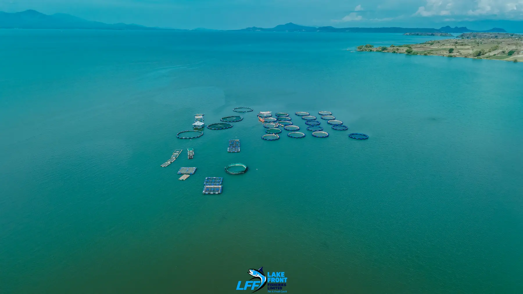 Aerial view of Lake Front Fisheries on Lake Victoria, photograph 3