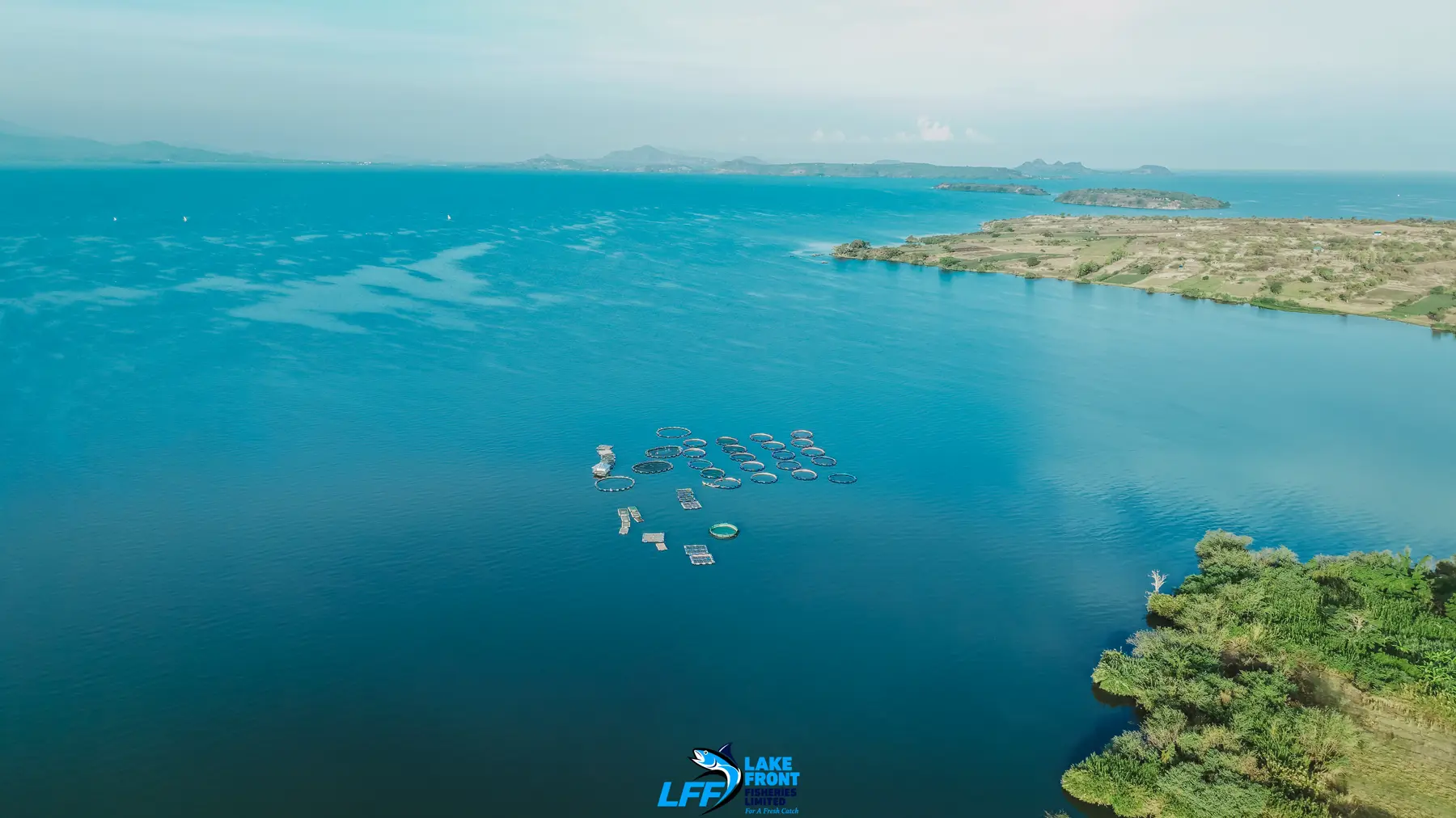 Aerial view of Lake Front Fisheries on Lake Victoria, photograph 6